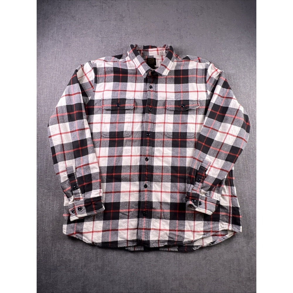 Filson Vintage Flannel Work Shirt Heavy Cotton 11010689 Black/Red/white Men 3XL